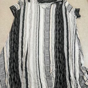 Cato Black and White Striped Mini Dress